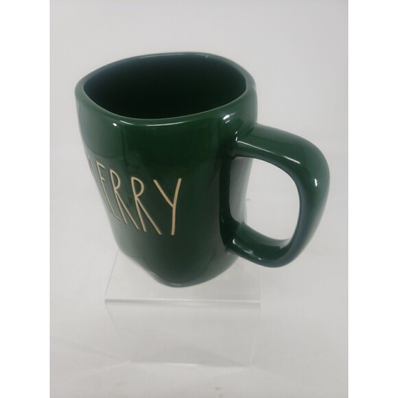 Rae Dunn MERRY Coffee Tea Mug Large Green Christmas New Ceramic - Picture 4 of 12